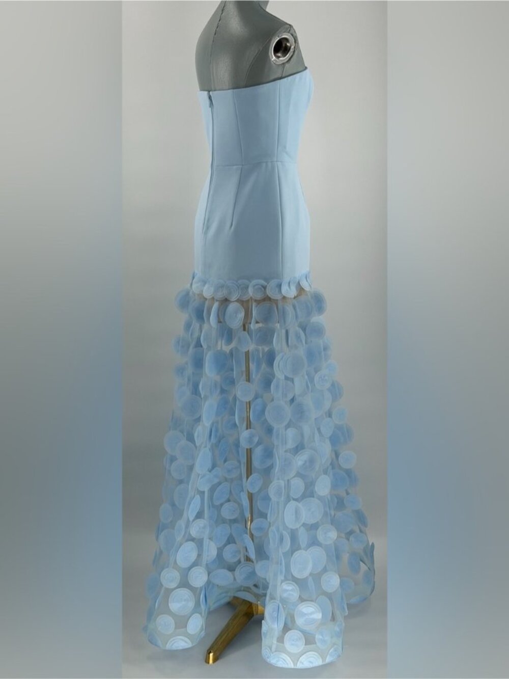 🆕 BRONX & BANCO 🧿 NWOT Harper Strapless Gown, Powder Blue - Sz XS US 2 - Picture 7 of 15